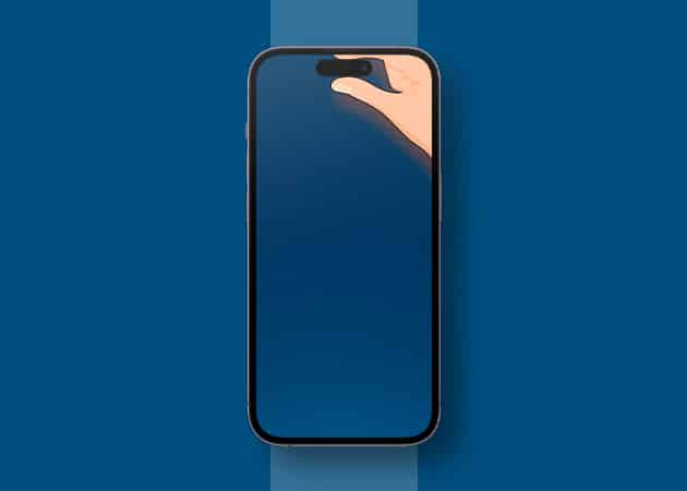 Hand holding Dynamic Island Wallpaper for iPhone in HD