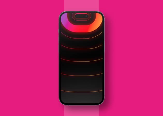 Neon Gradient Dynamic Island HD iPhone Wallpaper