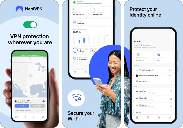 NordVPN Advanced VPN service for iPhone