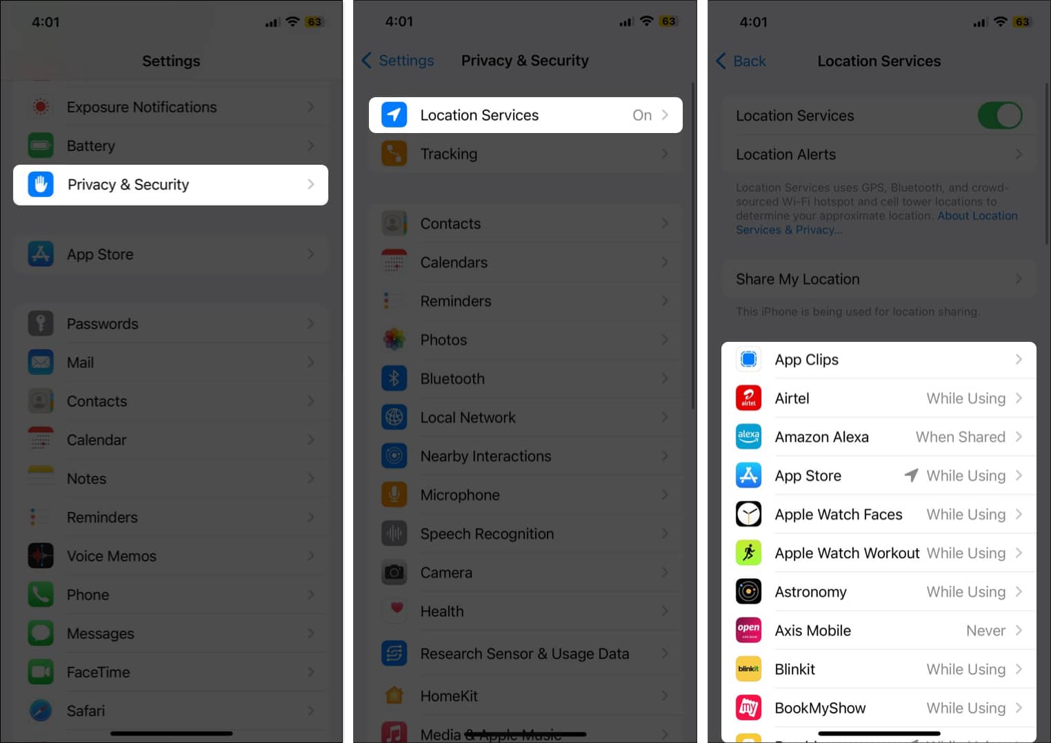 Open Settings Head to Privacy and Security Tap Location Services and select the app you wish to disallow Location access to and pick Never