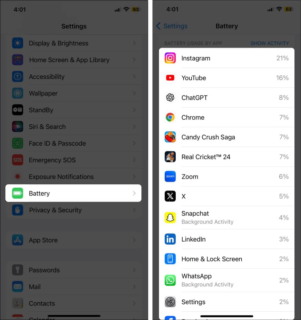 Open Settings, go to Battery and check which app is consuming an unusual amount of battery power lately