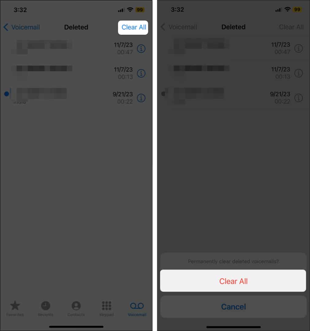 Select Clear All and Select Clear All