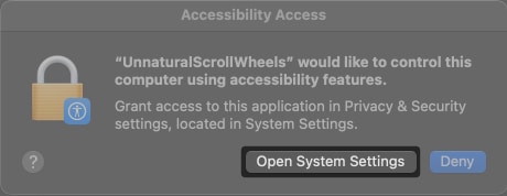 Select Open System Settings