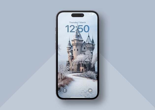 Snow Castle Depth Effect Wallpaper for iPhone