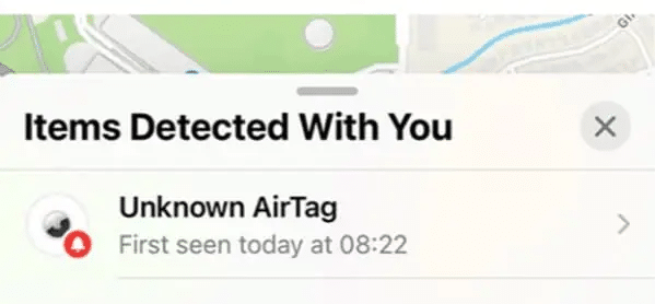 Unknown AirTag detected
