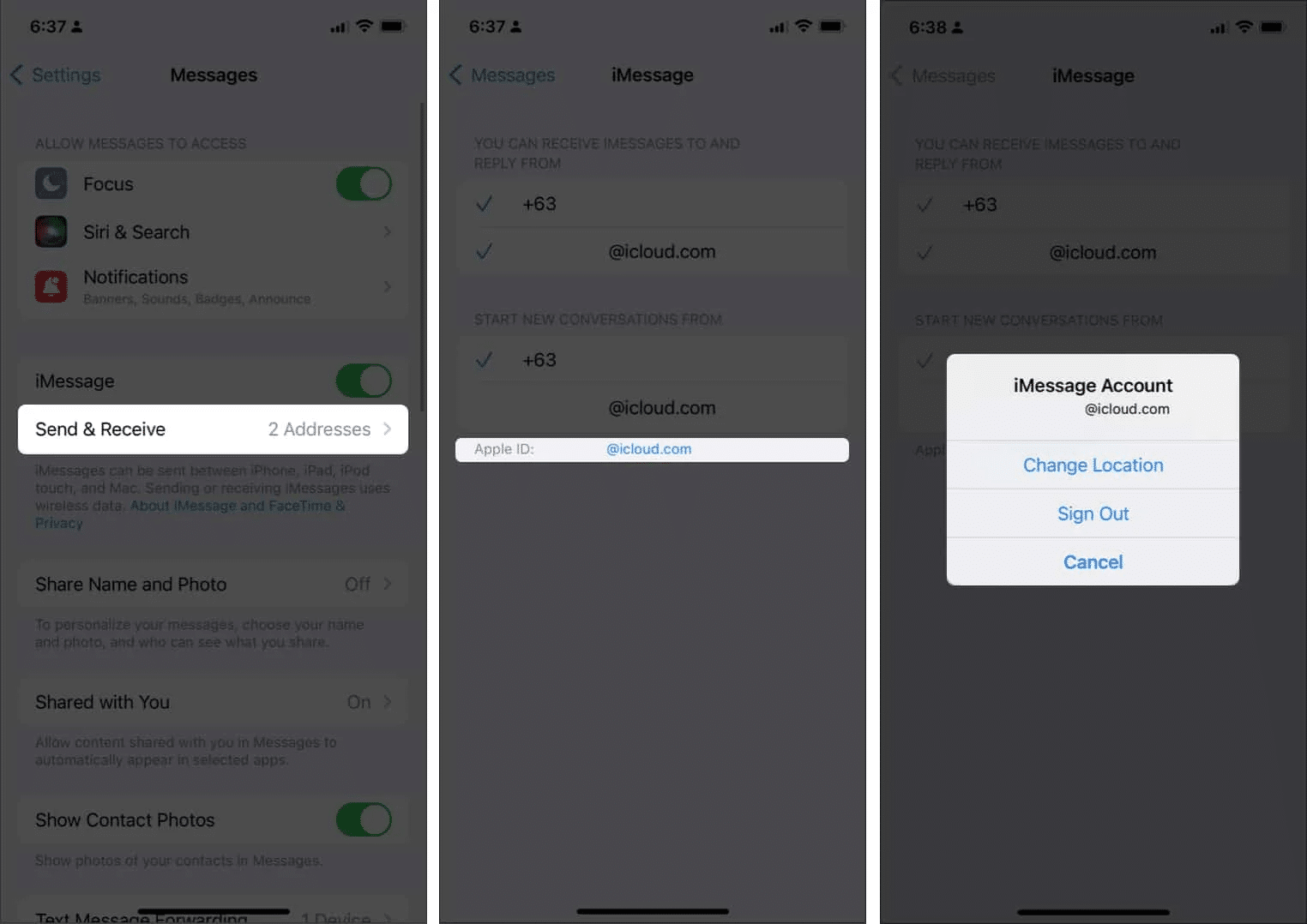 Sign out and back in with Apple ID