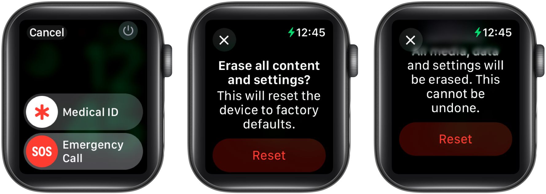 Factory reset apple watch without passcode