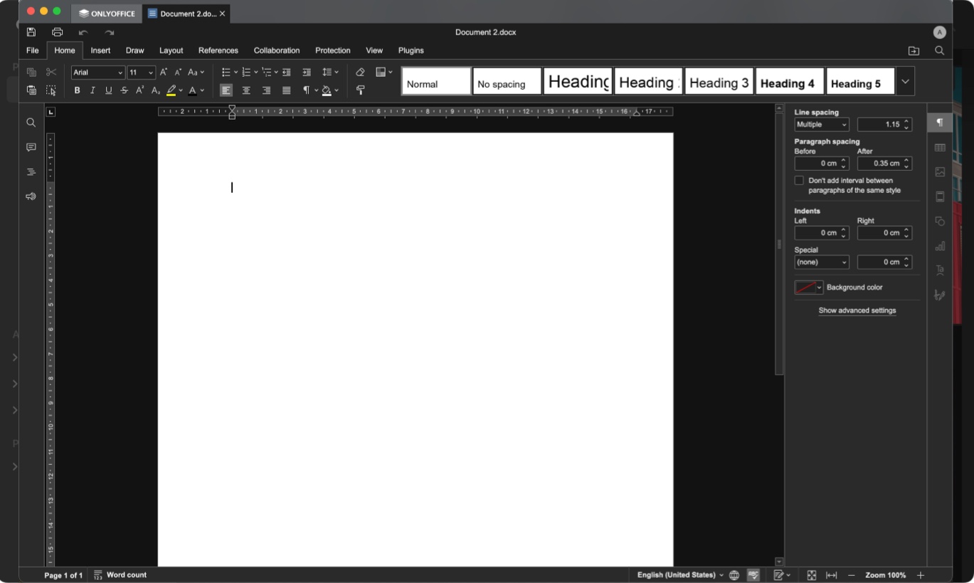 Onlyoffice document editor
