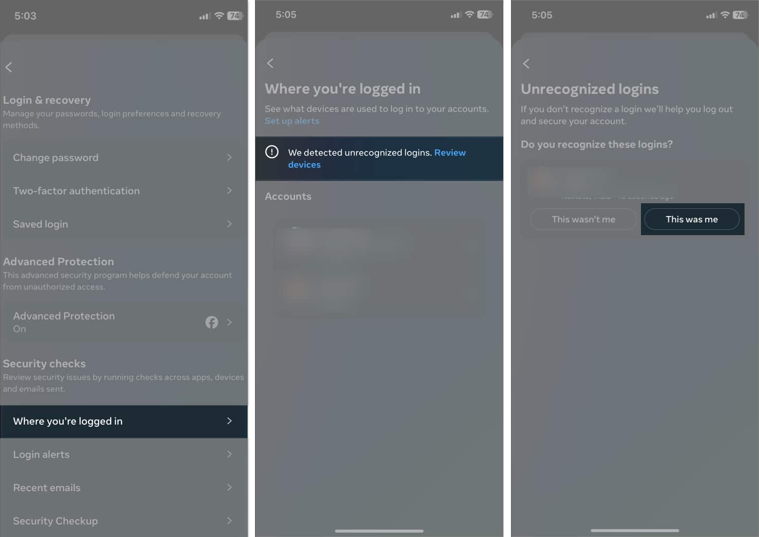 Confirm it is logged in by you
