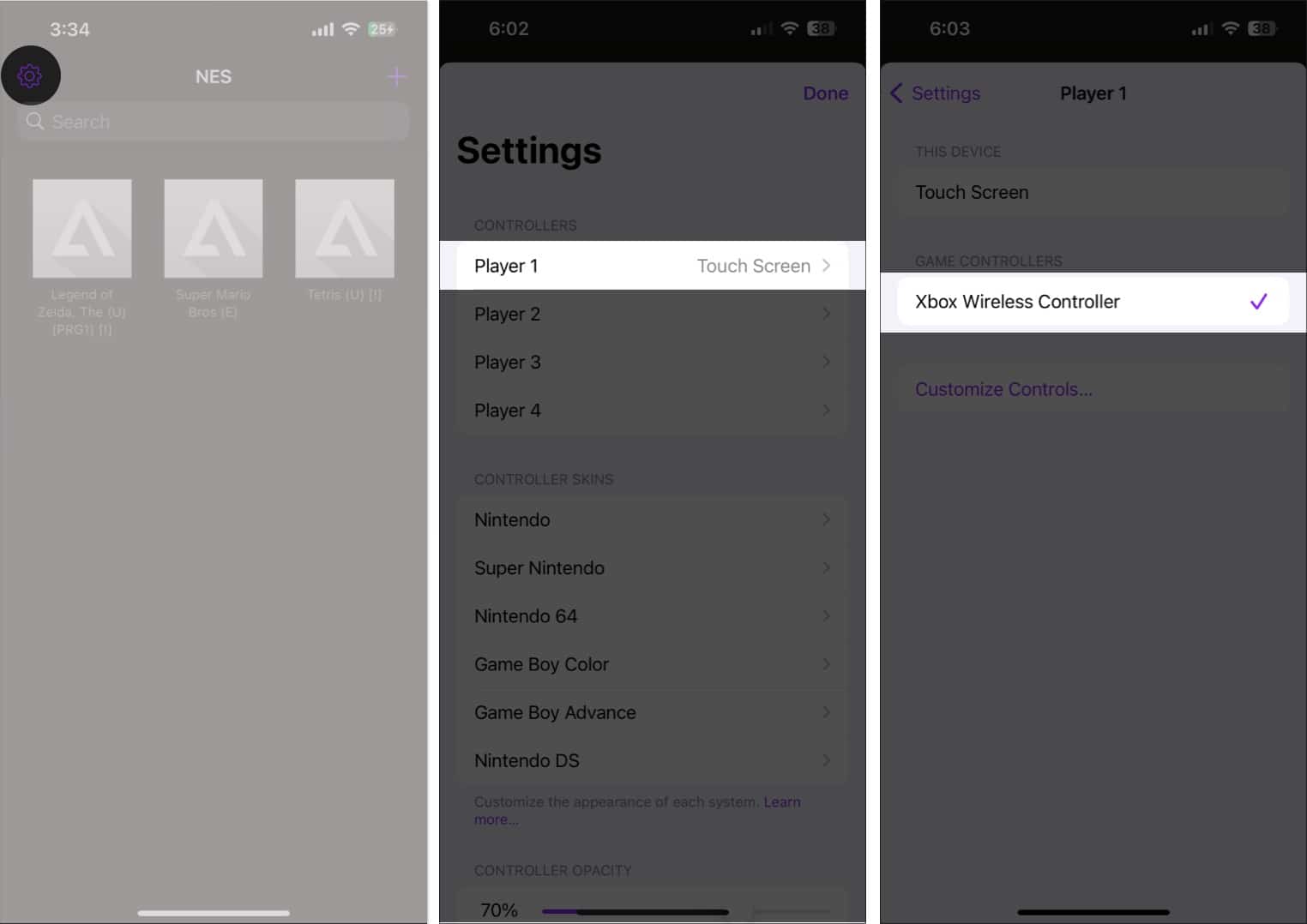 Connect game controller in Delta iOS emulator