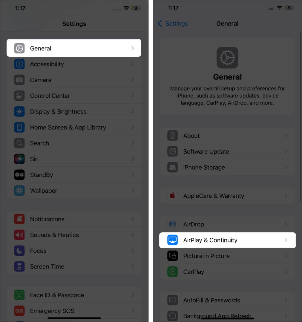 iPhone Settings app