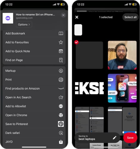 Best Safari extensions for iPhone and iPad in 2025 Pinterest Safari extension for iPhone
