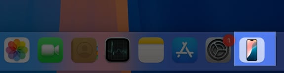 Launching the iPhone Mirroring app from the Dock on a Mac