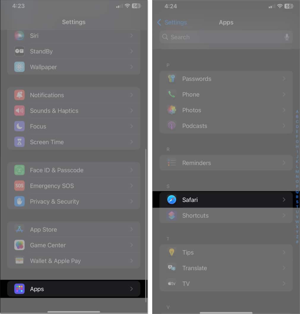 How to remove a fake Apple Security Alert scam on iPhone Safari option in iPhone Settings app
