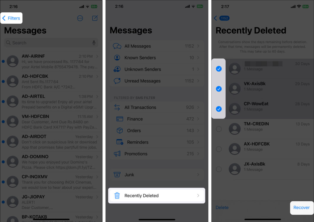 Recover deleted text messages on iPhone with or without backup - iGeeksBlog