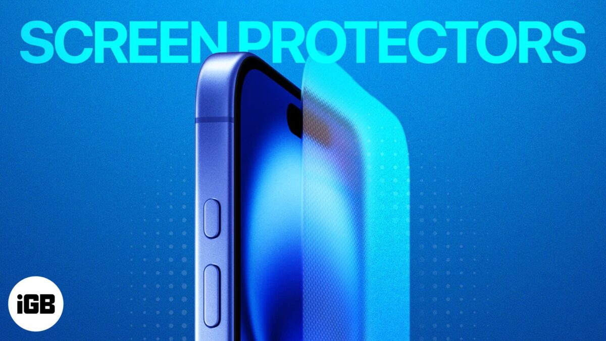 Screen protector on an iphone 16