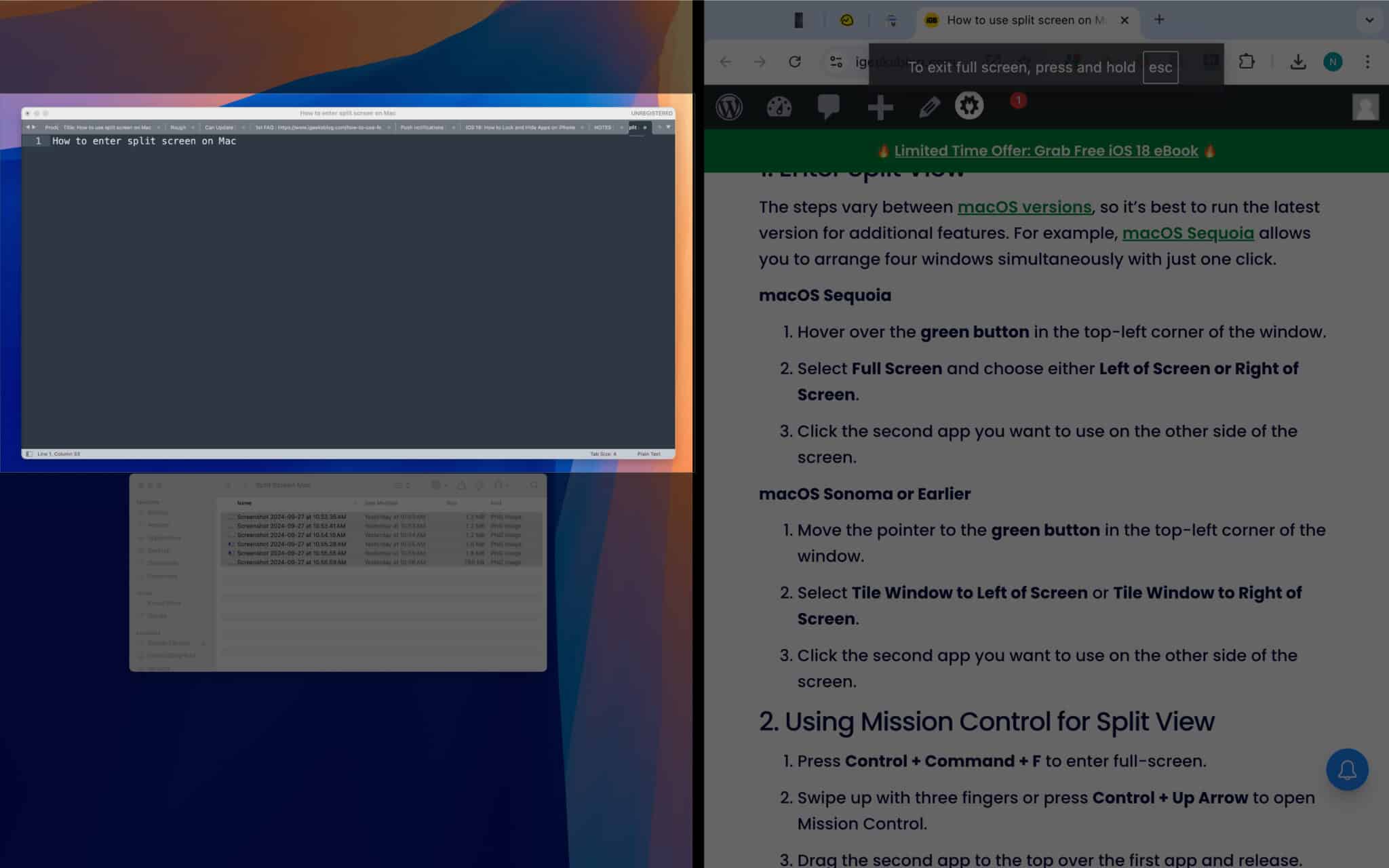 How to use split screen on Mac for multitasking