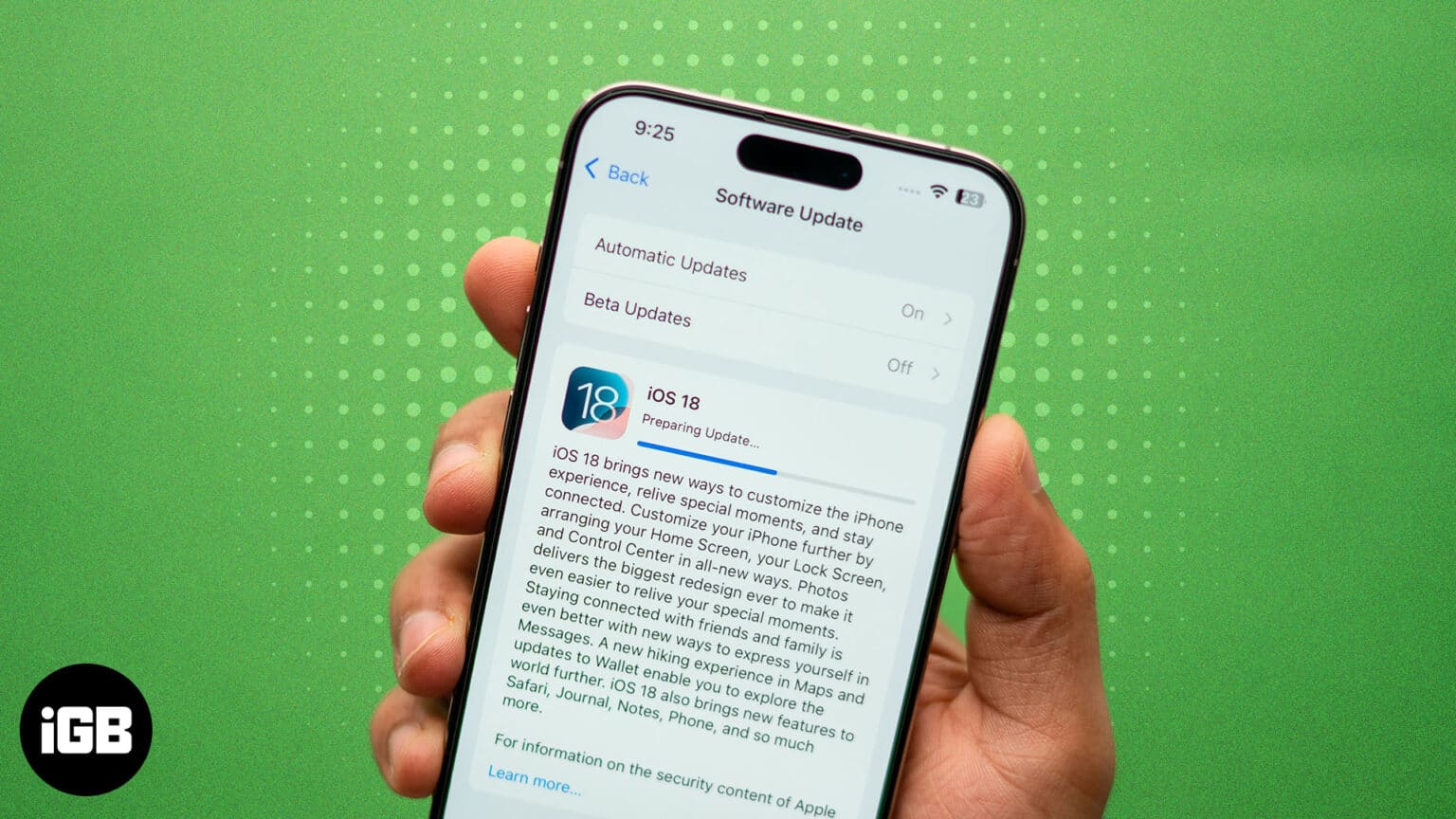 How to fix iOS 18.4.1 stuck on 'Preparing Update'