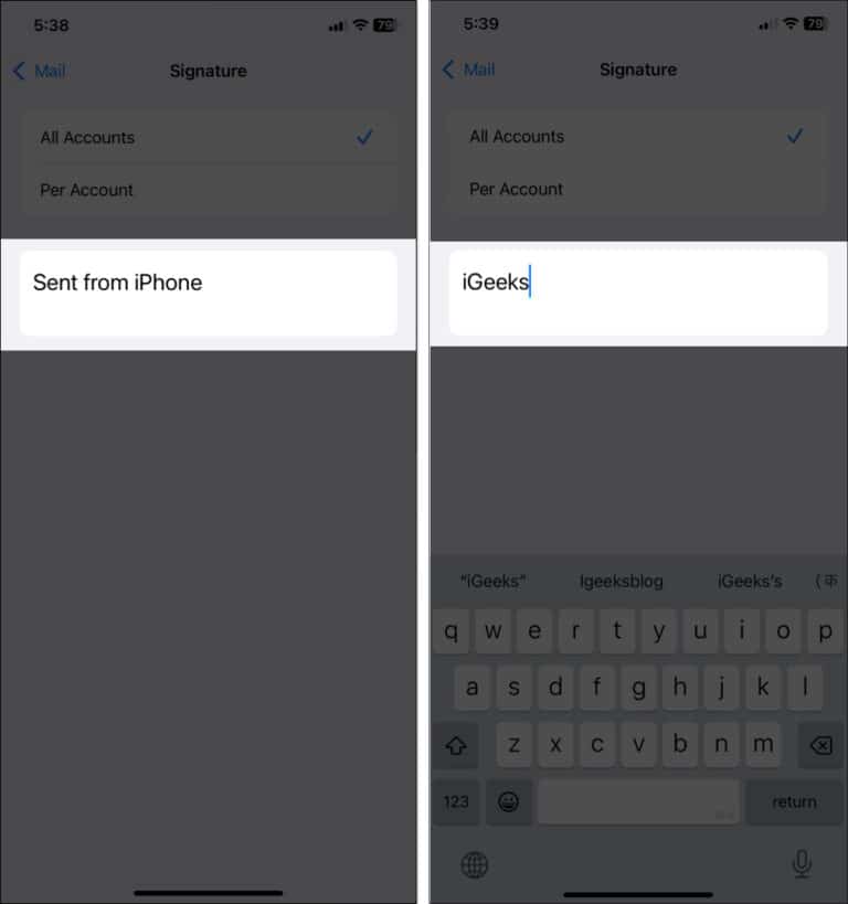How to change signature in Mail app on an iPhone and iPad - iGeeksBlog