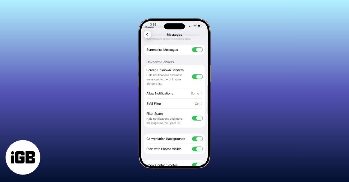 How to use iphone messages filters on ios 26