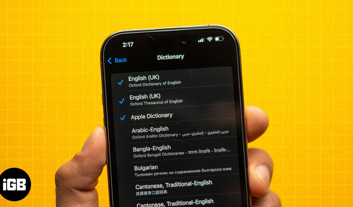 A szótár használata iPhone-on és iPaden A Beépített szótár használata iPhone-on és iPaden