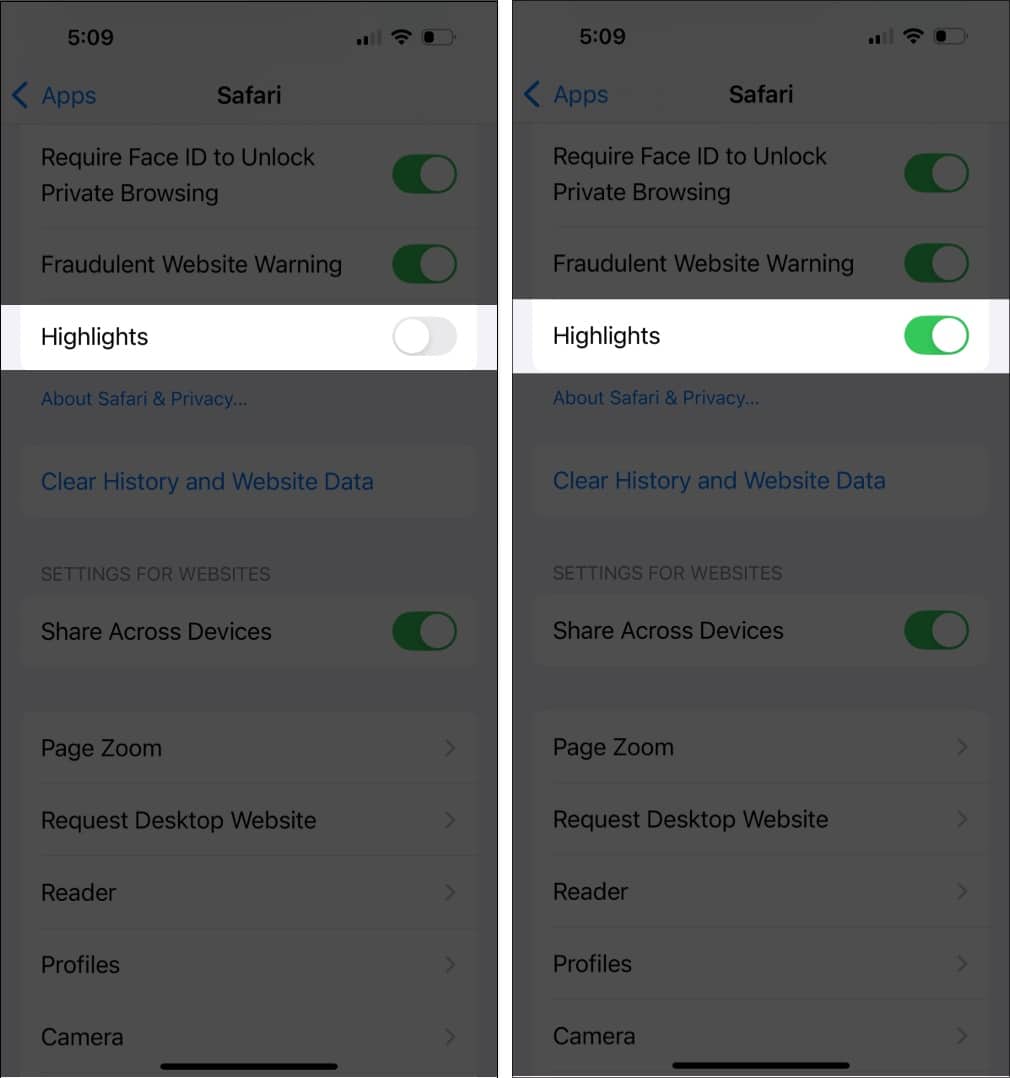 Safari highlights in ios 18