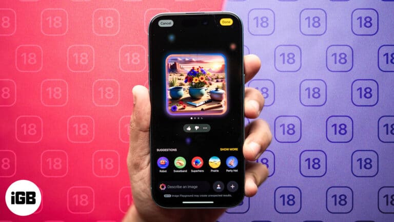 Image playground app on an iphone