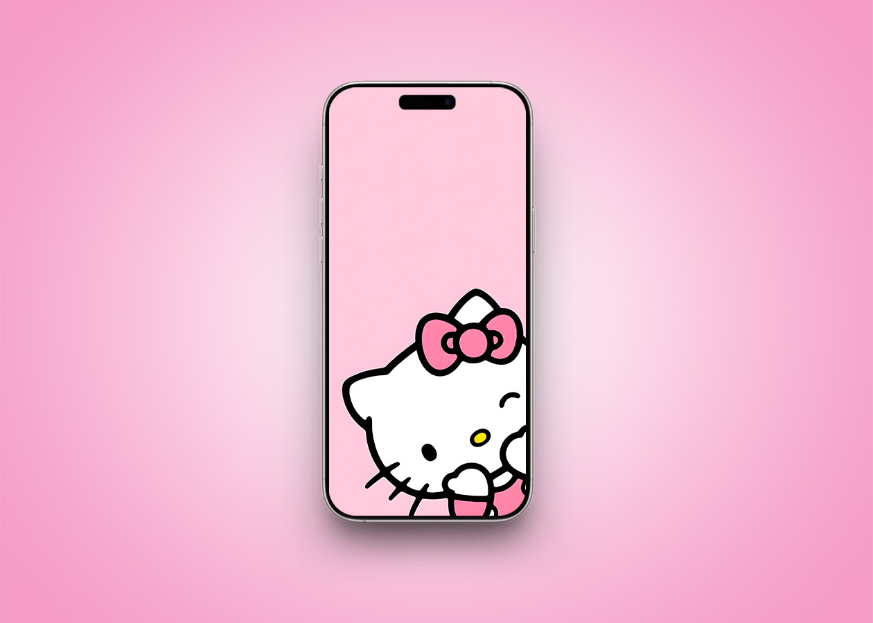 Hello kitty peek a bow wallpaper