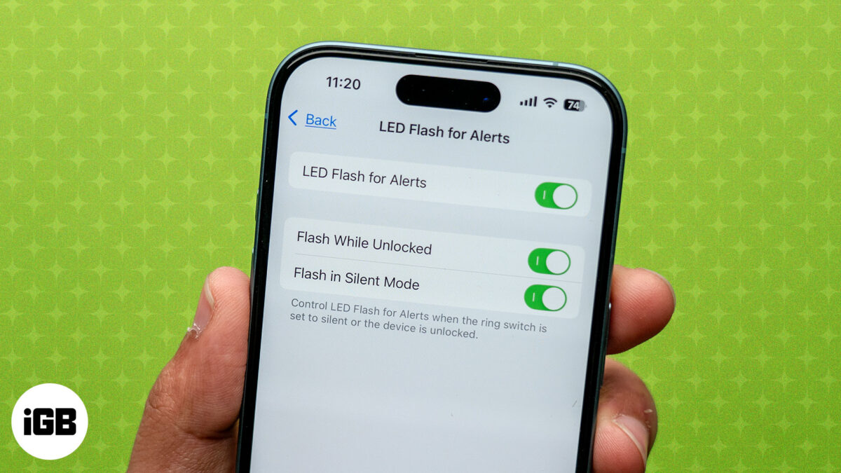 Make your iphone flash when getting a call or text