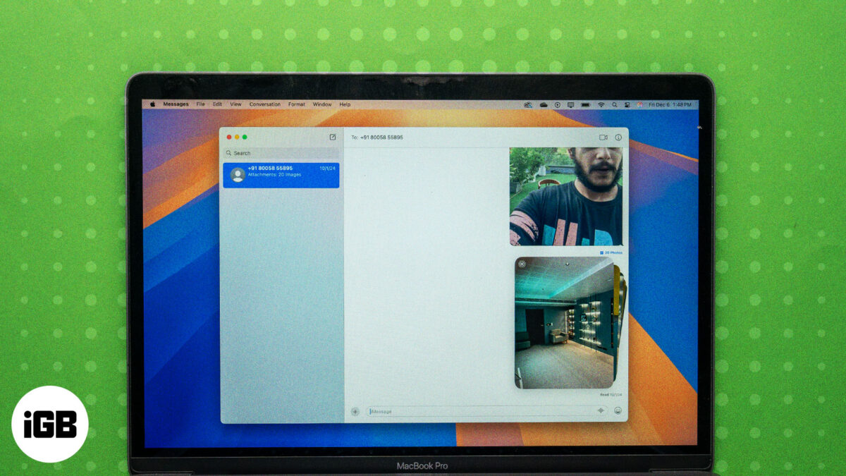 Using the messages app on a mac