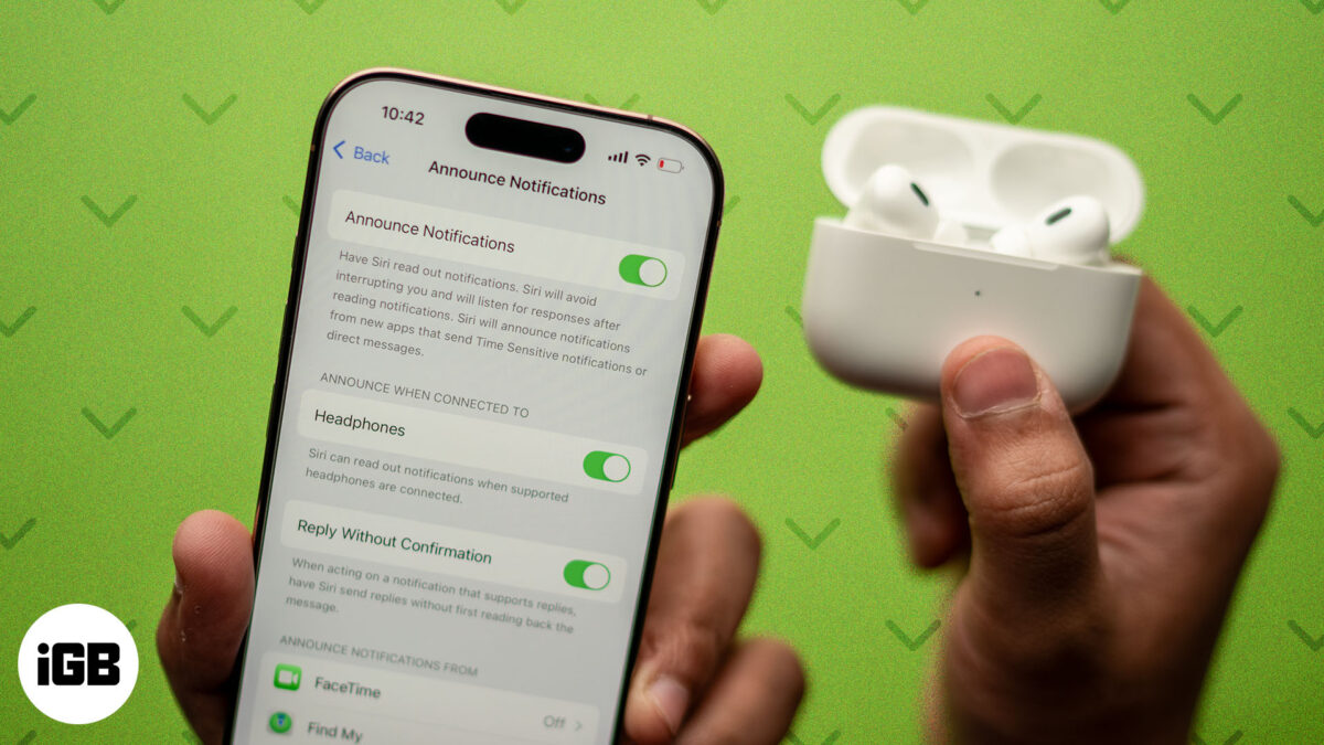 Setting up announce notifications on an iphone