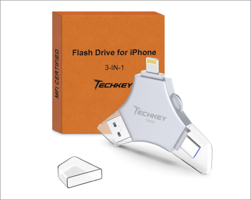 Best Flash Drives for iPhone: Top 6 Picks – iGeeksBlog Techkey MFi Certified 3-in-1 Flash Drive