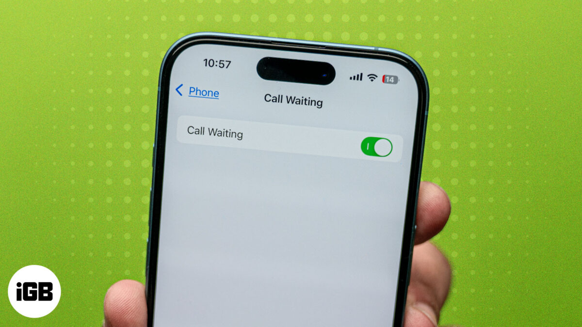 Call waiting feature on an iphone toggled on
