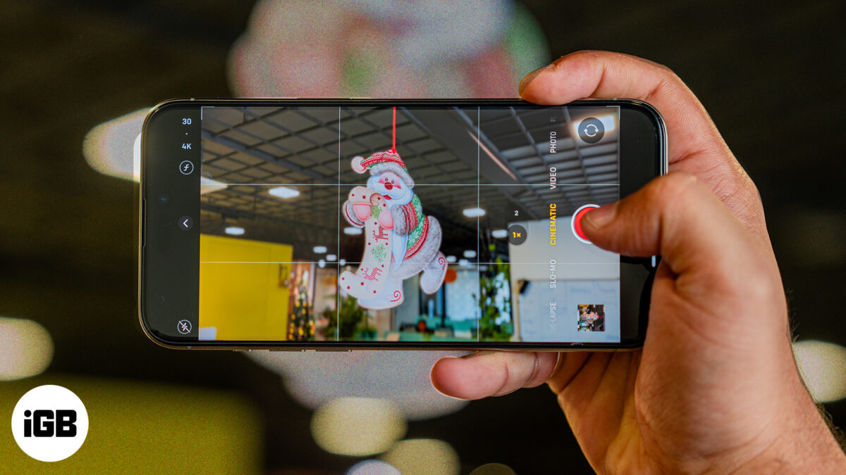 Using cinematic mode on an iphone