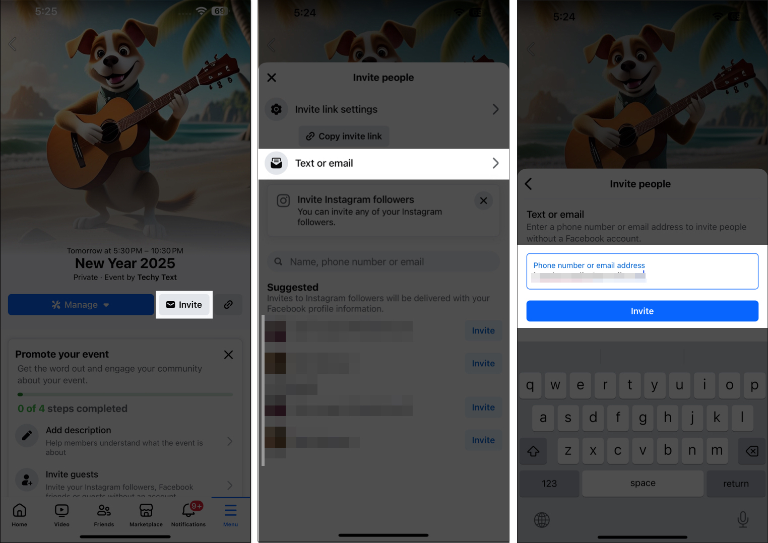 Meghívja a barátokat a Facebook eseményre az iPhone -on