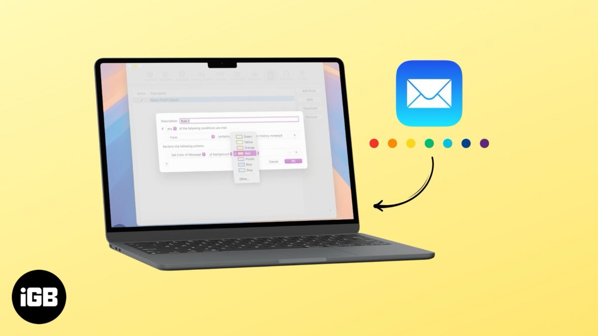 Color code emails in mail on mac