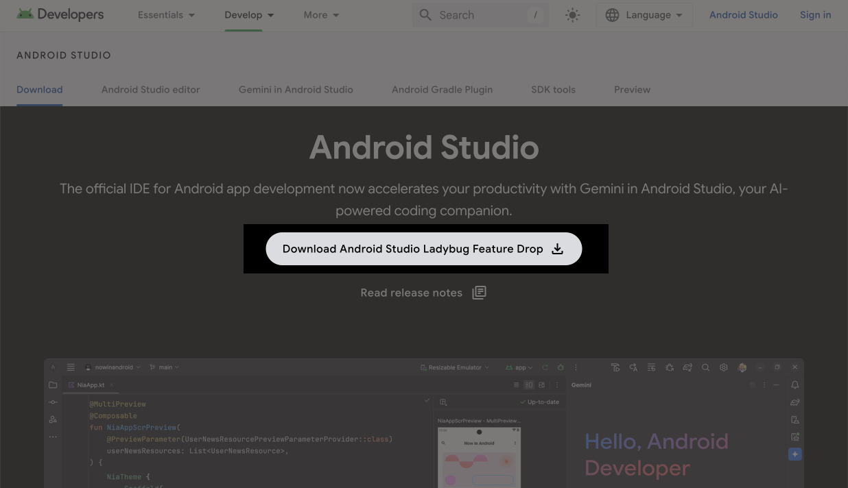 Изтеглете Android Studio на вашия Mac