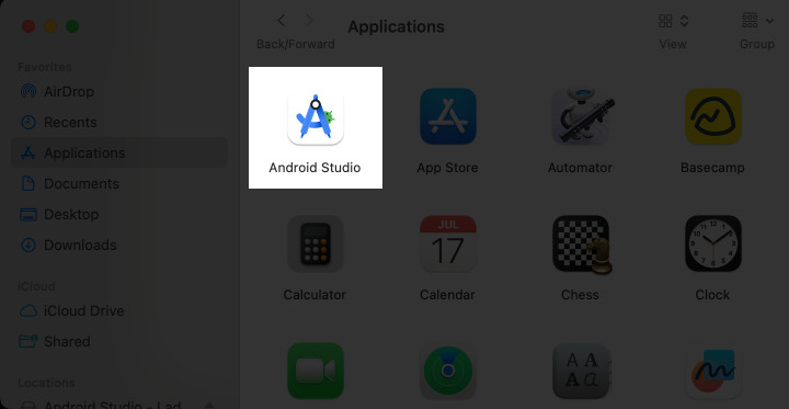 Отворете Android Studio на вашия Mac