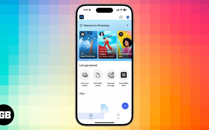 Adobe's Photoshop app on an iPhone