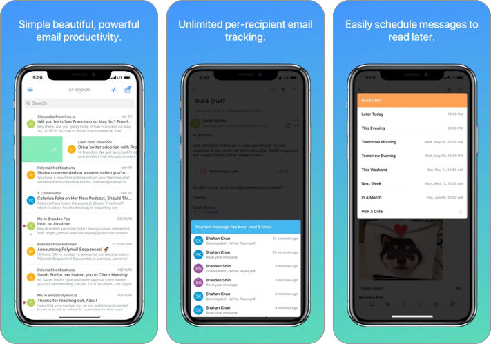 Polymail email app for iphone and ipad