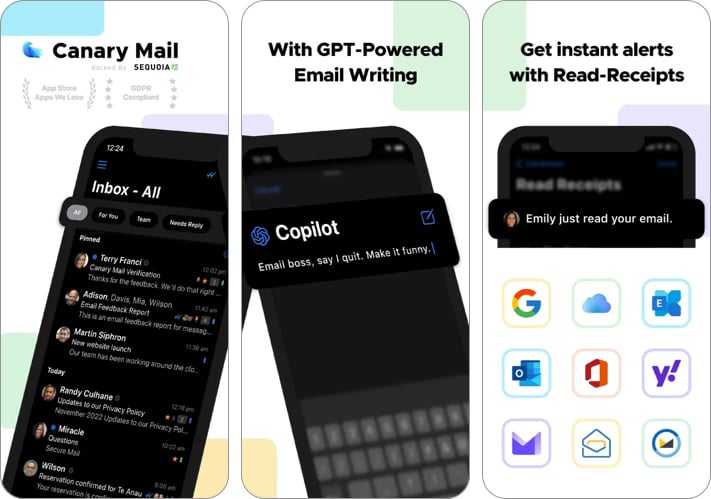 Canary mail email app for iphone and ipad