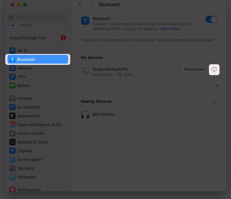 Select AirPods Settings on Mac.
