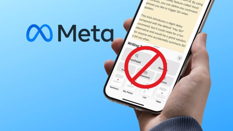 Meta blocks Apple Intelligence on Facebook and its other iOS apps.