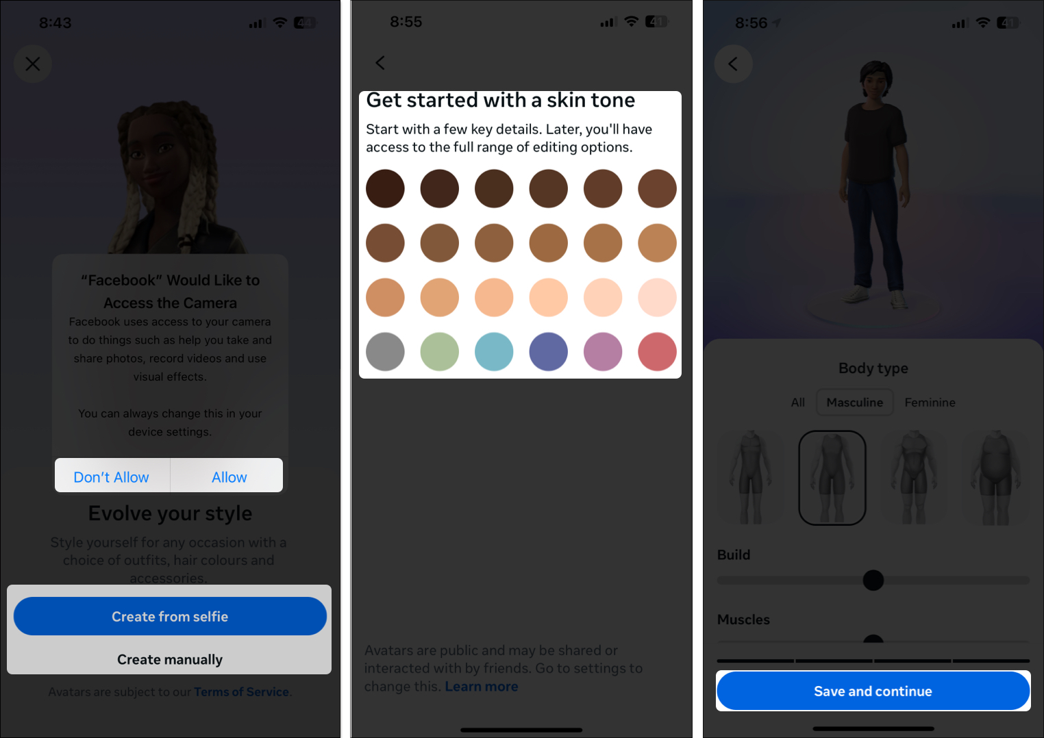 Facebook -avatarin luominen ja mukauttaminen iPhonen Facebook -sovelluksessa