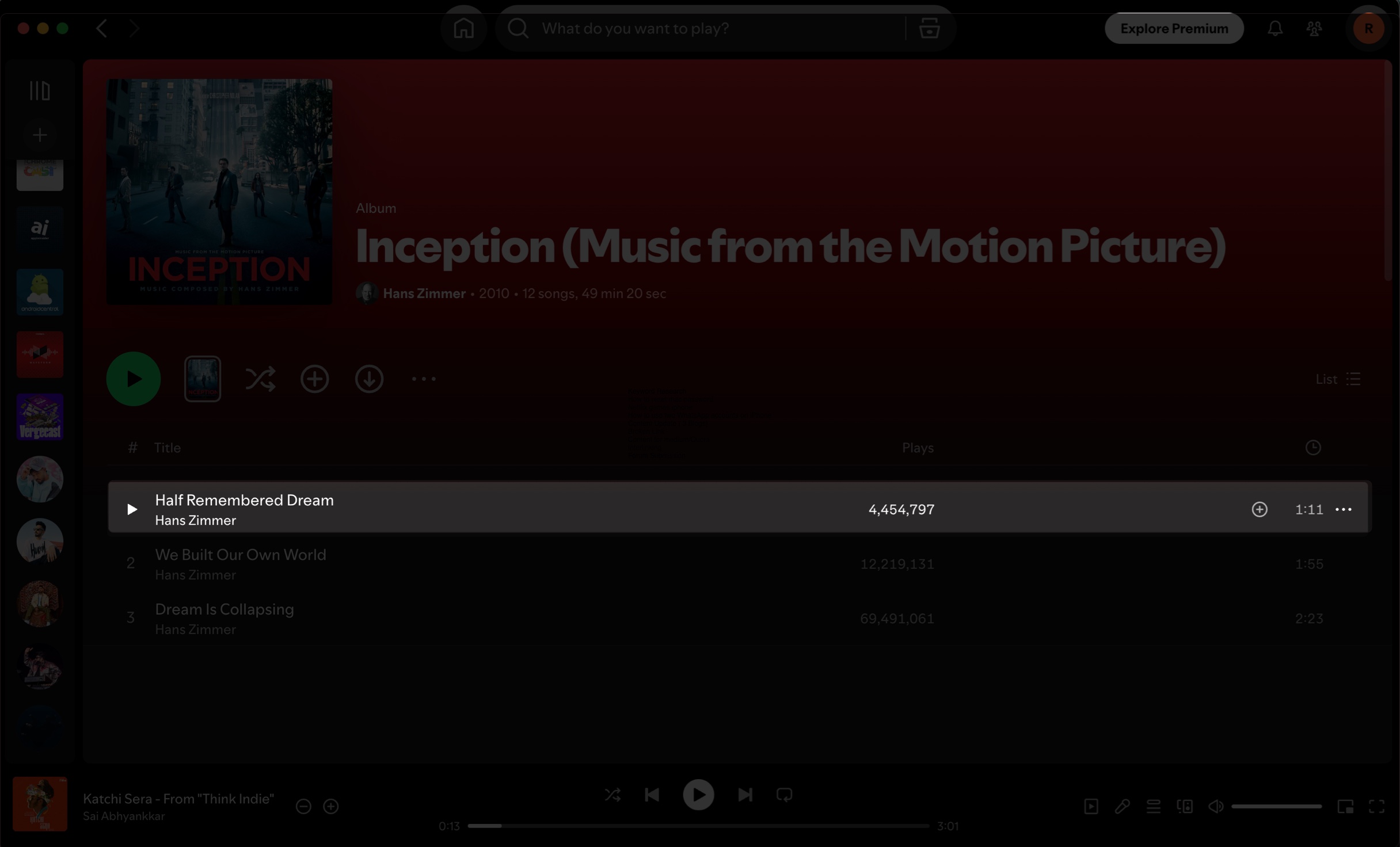 Finding a song in a Spotify playlist to hide.