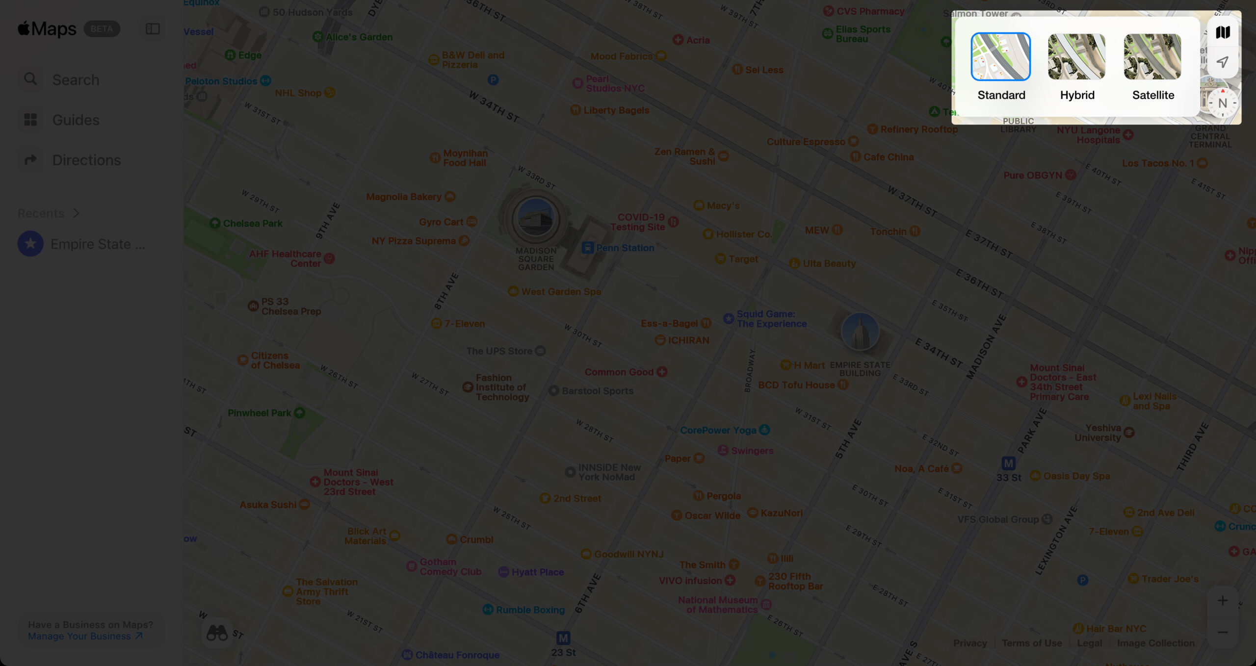 Szerezzen különböző térképnézeteket az Apple Maps -ban