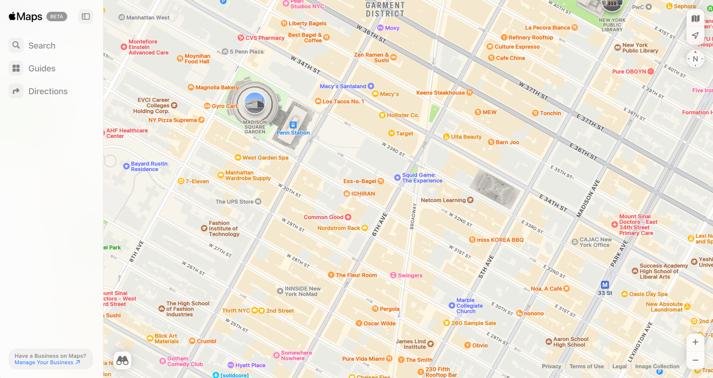 Látogasson el az Apple Maps webhelyre a webböngészőn