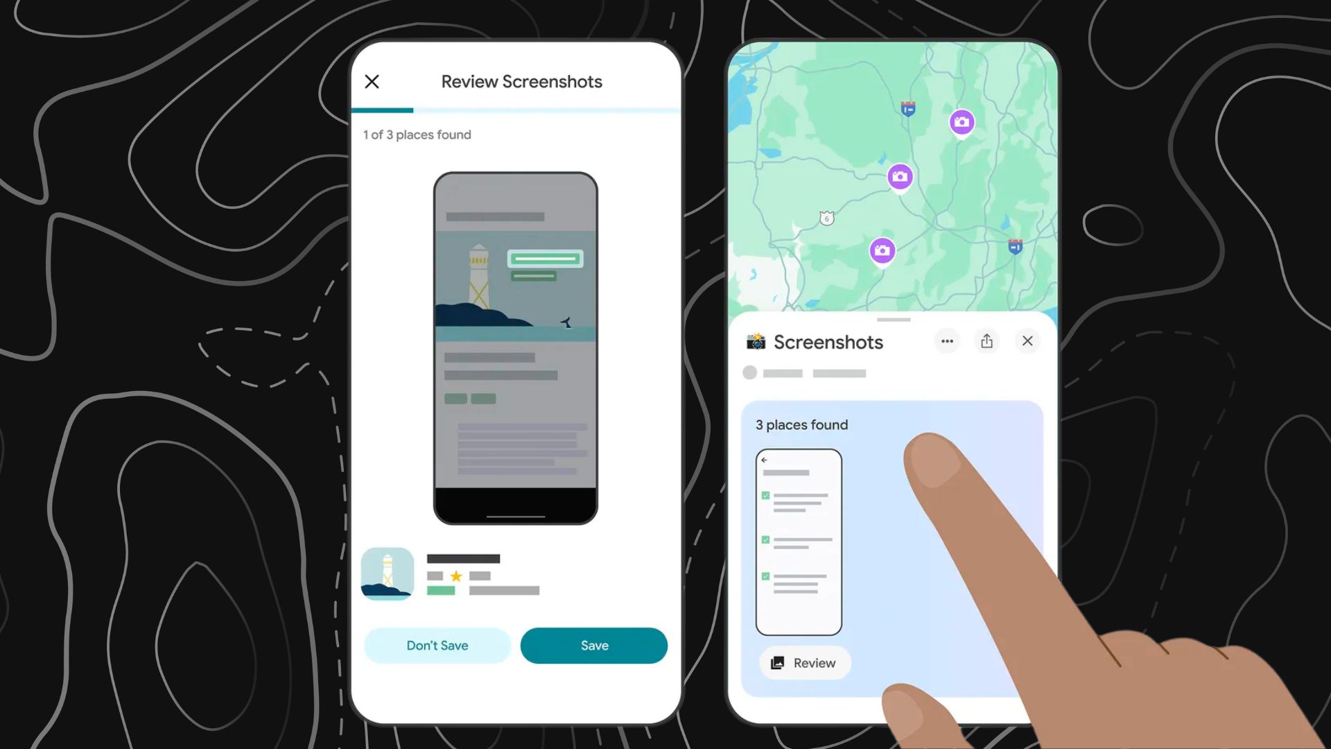 Google maps screenshot scanning on an iphone