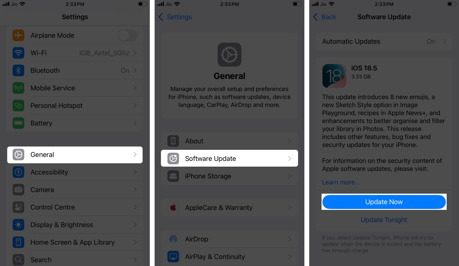 Updating an iPhone to the latest iOS version.