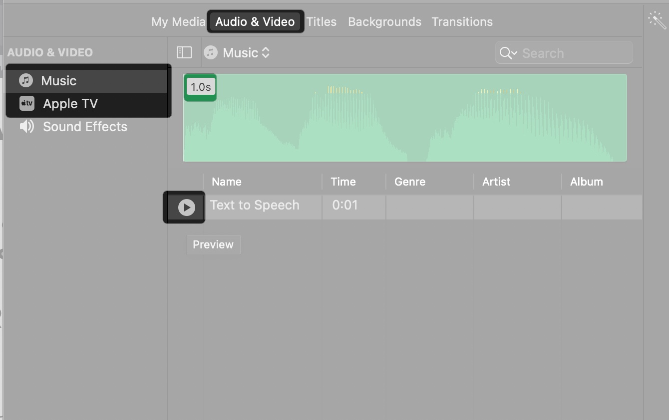 Add music in iMovie project on Mac
